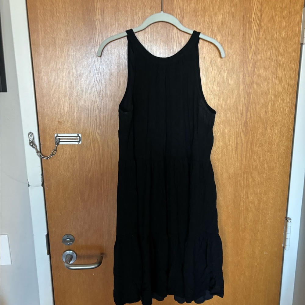 Old Navy Tiered Cotton Black Sleeveless Dress size Med Tall